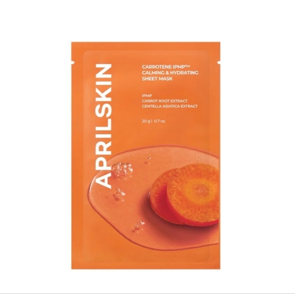 K BEAUTY APRIL SKIN Carotene Calming & Hydrating Sheet Mask - Orange